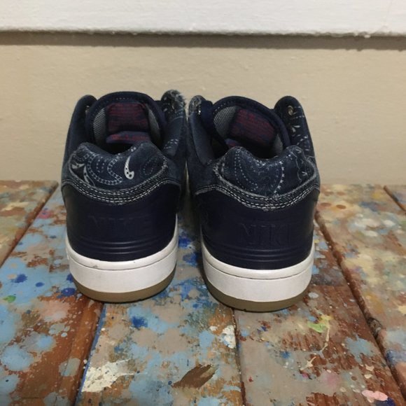 NIKE SB AIR FORCE 2 SIZE 9 EAST VS WEST NAVY DENIM - Picture 6 of 7